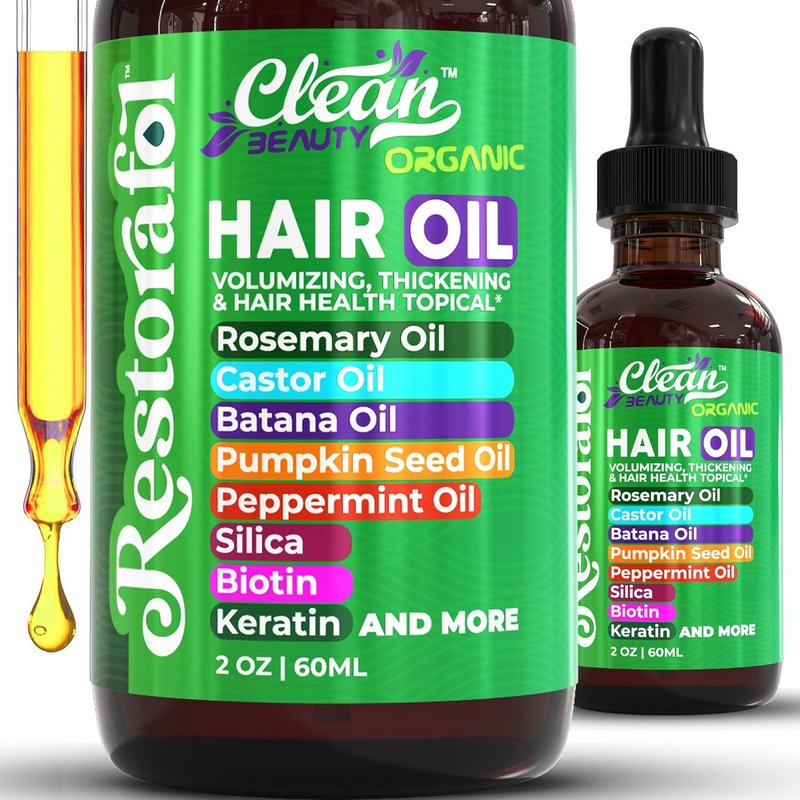 Rosemary Hair Oil for Growth - Natural Blend with Castor, Pumpkin Seed & Peppermint Oils | 1 Pack