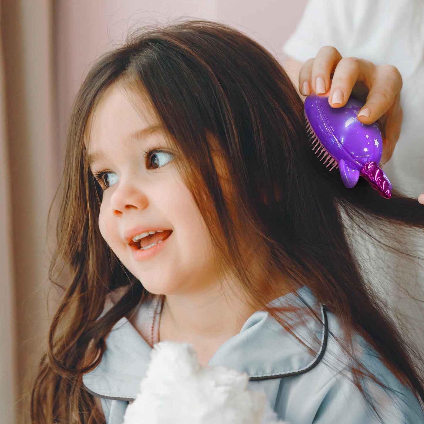 Red by Kiss Unicorn Detangler Brushes, Cute Kids Hairbrush Easy Wet Dry Hair Detangling & Styling, Scalp Massage & Smooth (Mini, Purple)