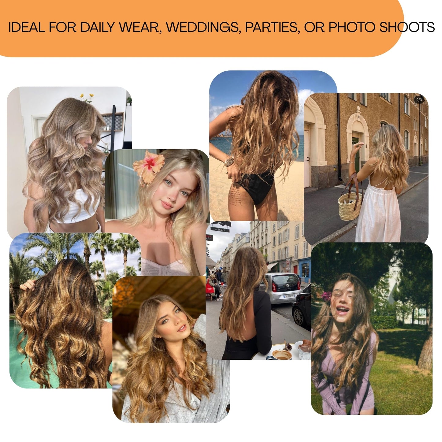 Human Hair Clip In Extensions, Single Clip Ins Short Hair Extensions, Remy Balayage Highlight Hairpieces for Women 6 Pcs 16 Inch 40g Dark Brown