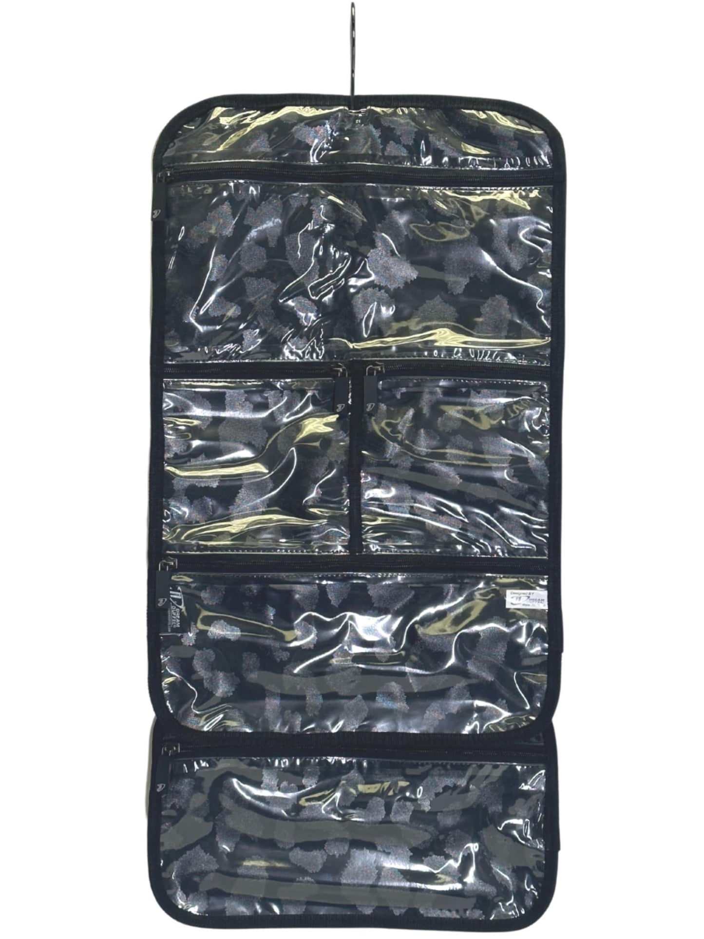 Dream Duffel Hanging Accessory Roll for Competition & Travel, Jewelry, Toiletry, & Cosmetic Bag, Black Monochrome Leopard