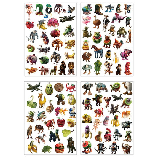 100PCS Italian Brainrot Tattoo Stickers, Tung Tung Tung Sahur Temporary Tattoo Stickers, Funny Fake Tattoos for Men Women, Waterproof Fake Body Art