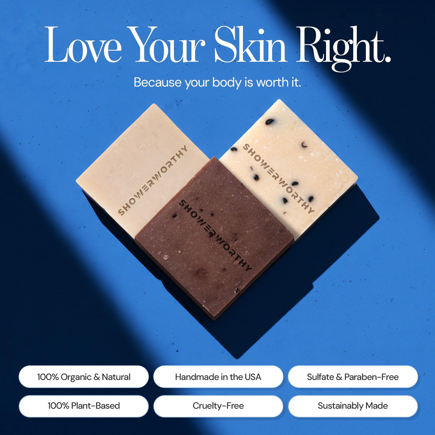 Showerworthy Organic Bar Soap 8-Pack: Natural Cold Process