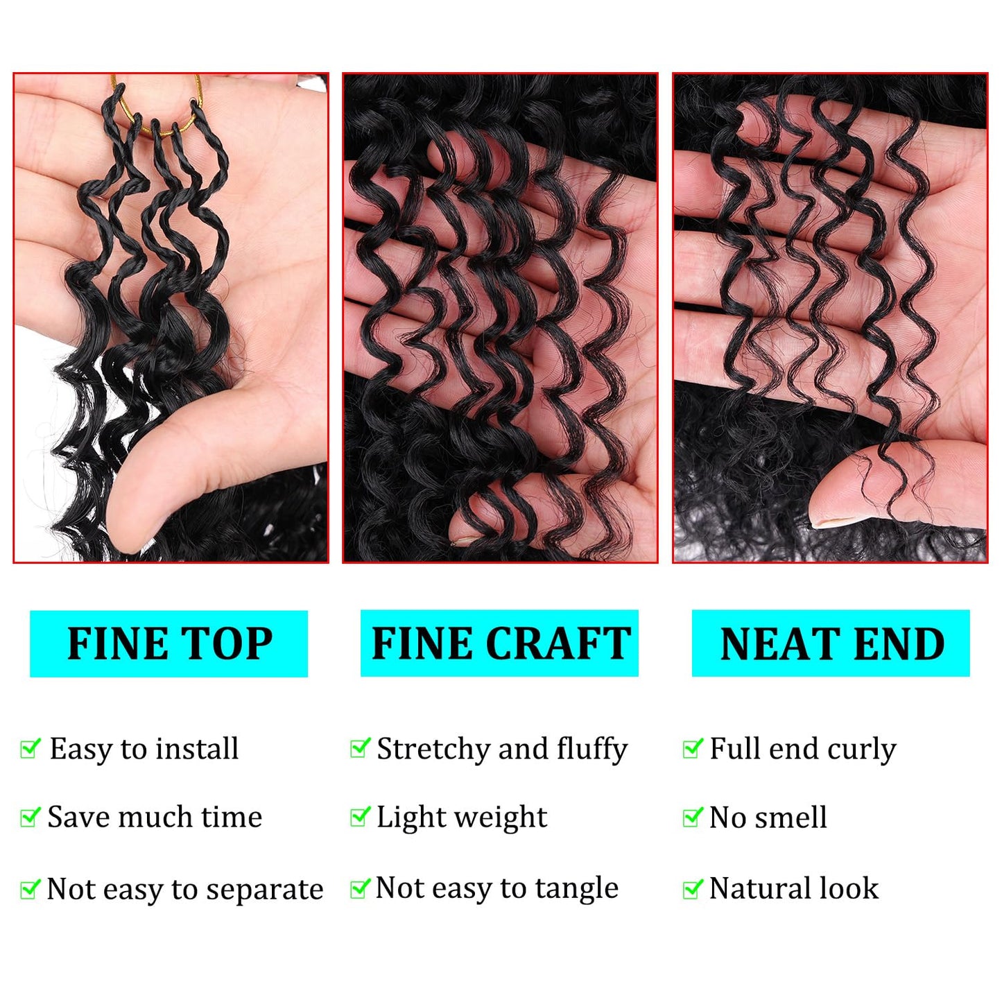 Leeven Pre Looped Micro Kinky Curly crochet Hair 14 Inch 8 Packs Black Micro Curly Braiding Hair For Mini Passion Twist (1B#)