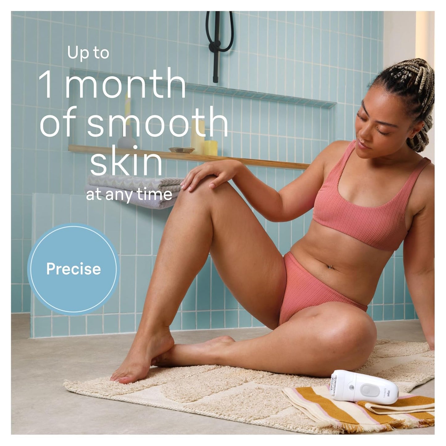Braun Silk-épil 5 Epilator - Women's Hair Removal Device | Wet & Dry, Skin Contact Cap, Grey