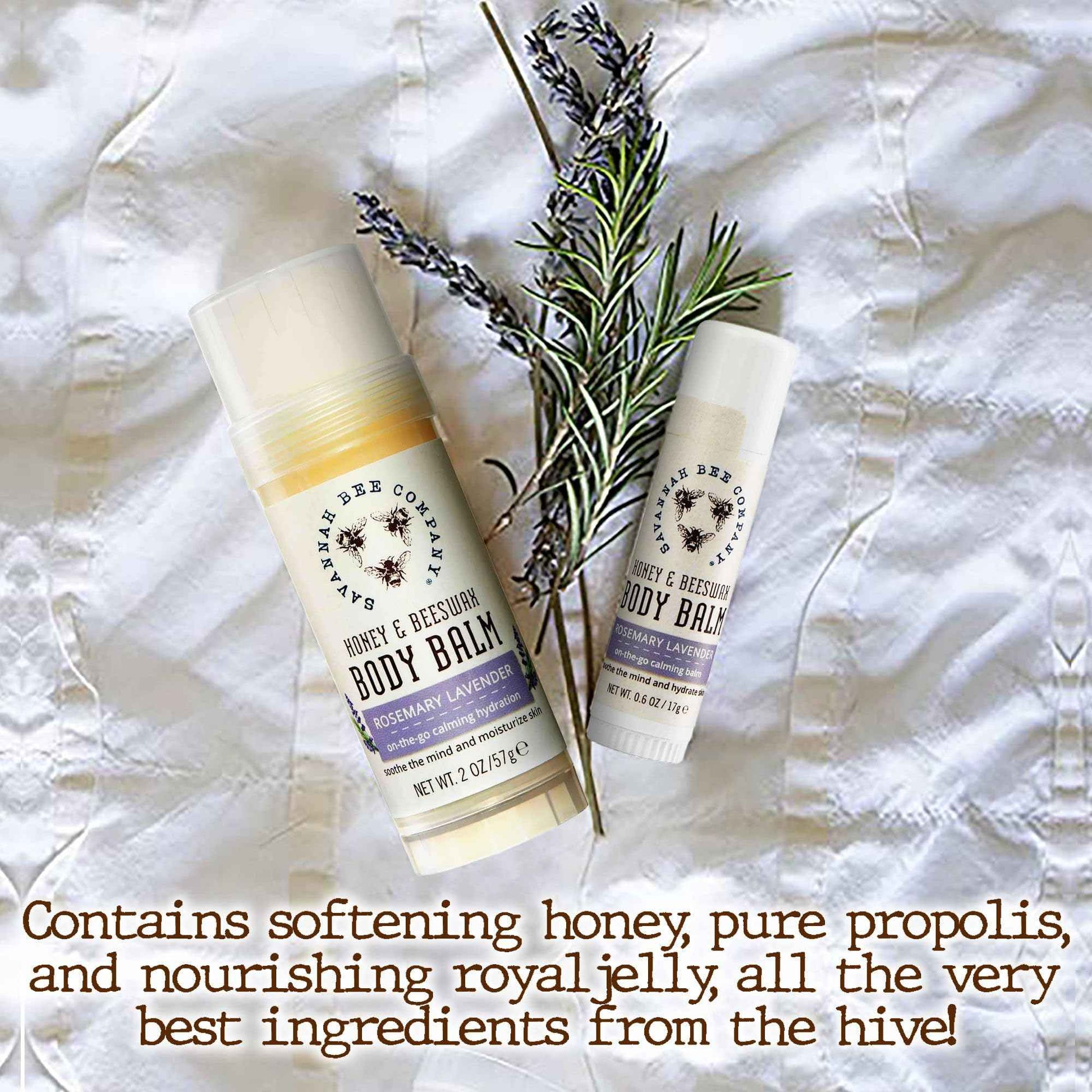 Savannah Bee Company Honey and Beeswax Body Balm 2 Ounces Rosemary Lavender