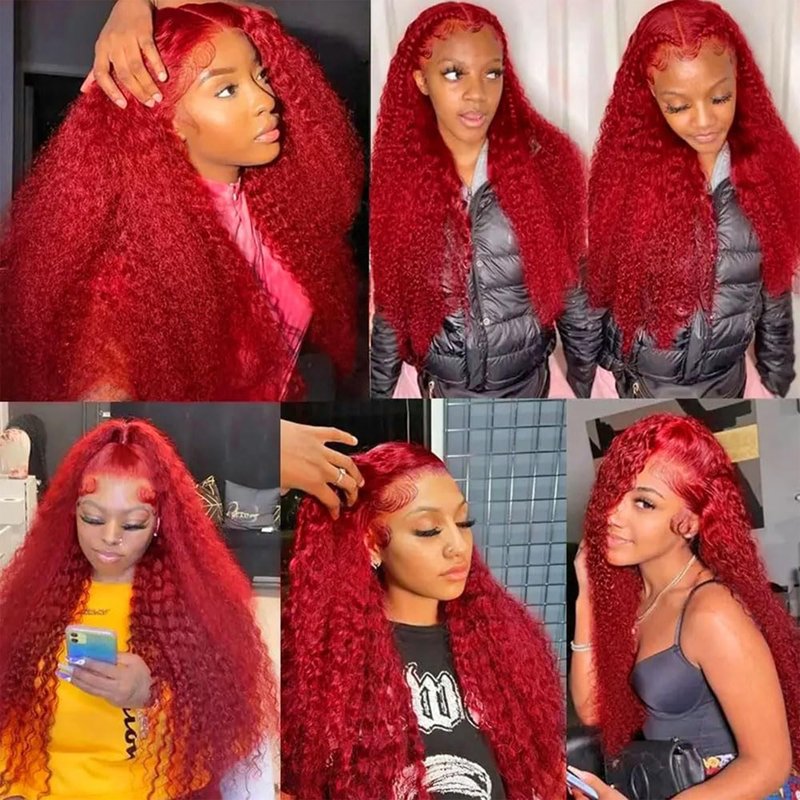 Red Curly Human Hair Bundles 32 Inch Kinky Curly Single Bundle Human Hair Light Red Color Unprocessed Native Virgin Hair 100g Total Double Weft Human Hair Extensions for Women