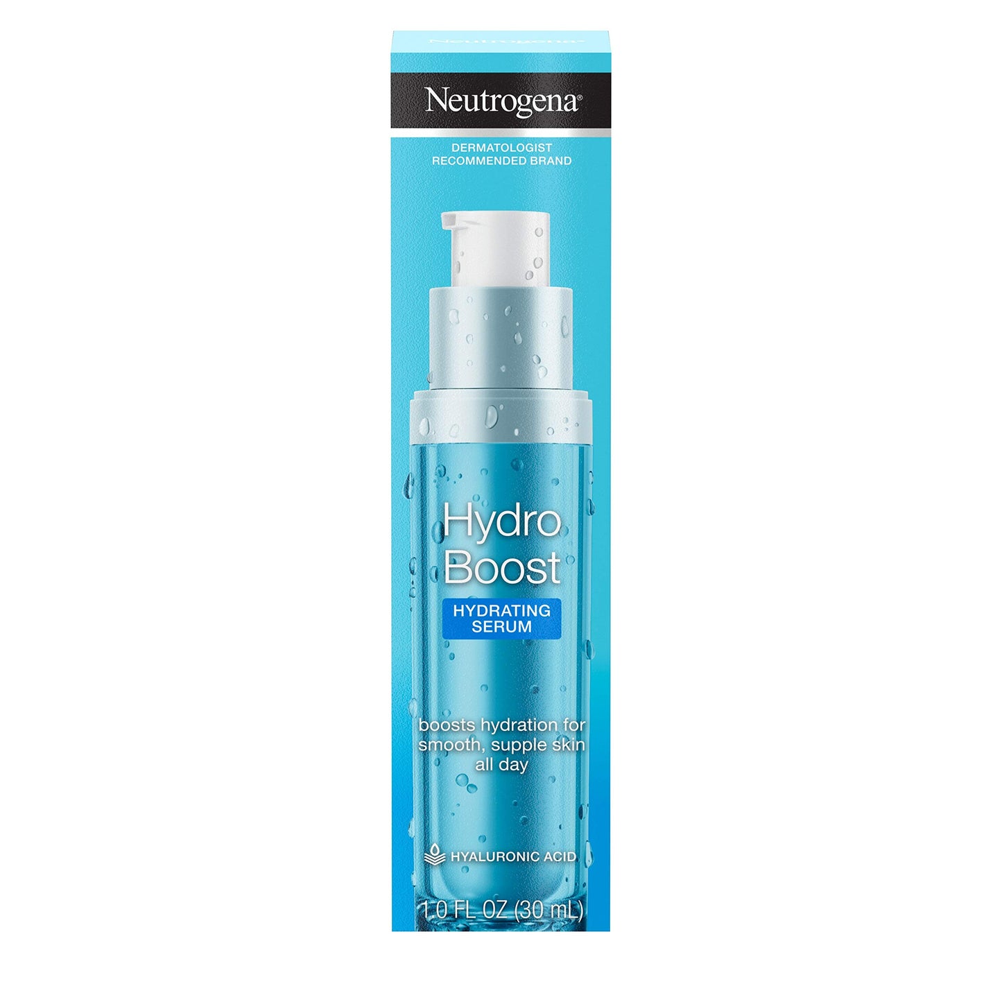 Neutrogena Hydro Boost Hydrating Hyaluronic Acid Serum, Oil-Free and Non-Comedogenic Face Serum Formula for Glowing Complexion, Oil-Free & Non-Comedogenic, 1 fl. oz (Pack of 2)