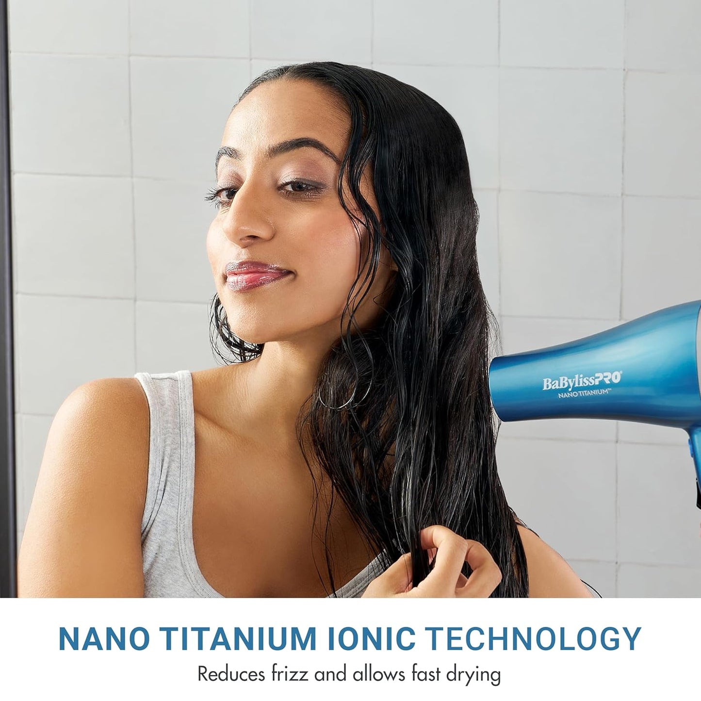 BaBylissPRO Nano Titanium Blow Dryer - 2000-Watt Ionic Styling Tool with Concentrator Nozzle