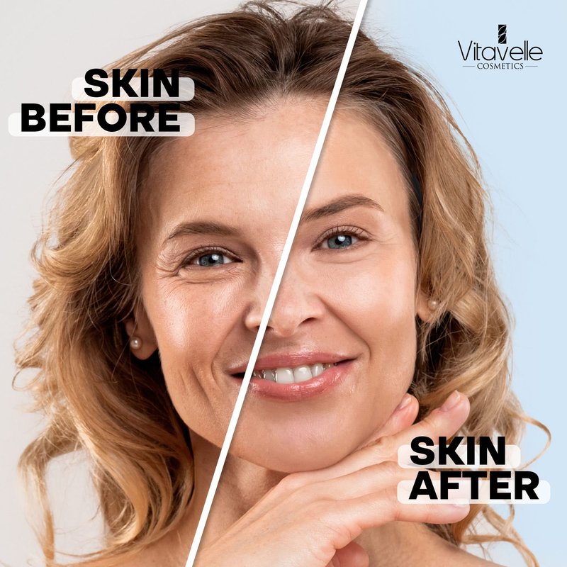 VITAVELLE Retinol Face Cream – Daily Moisturizer with Collagen Support & Hyaluronic Acid for Smooth-Looking Skin 1.69 Fl Oz (50ml)
