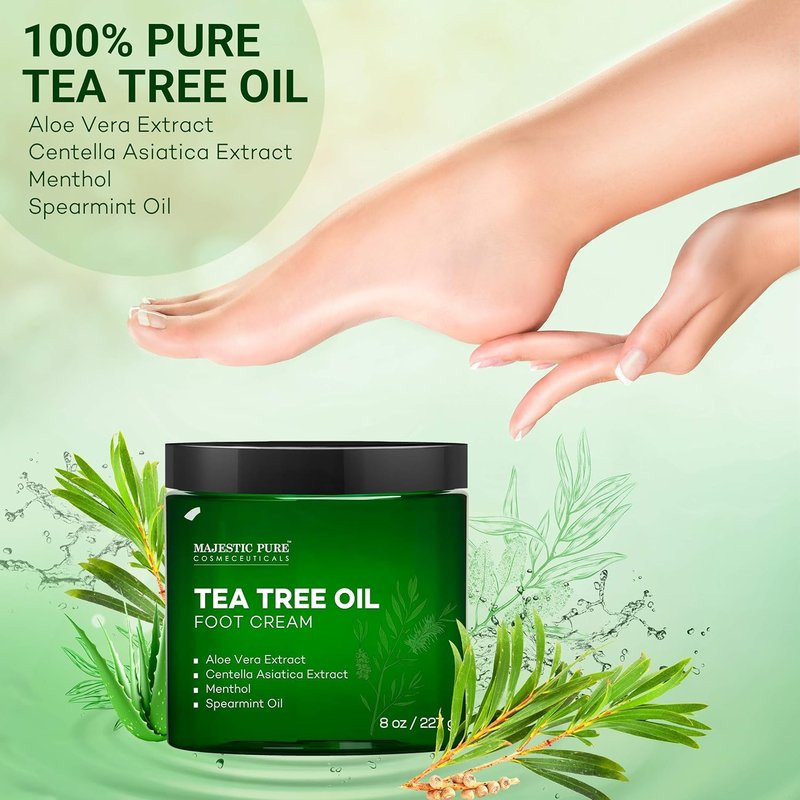 Tea Tree Foot Cream & Orange Scrub Bundle - 8 oz & 10 oz | Moisturizing & Exfoliating