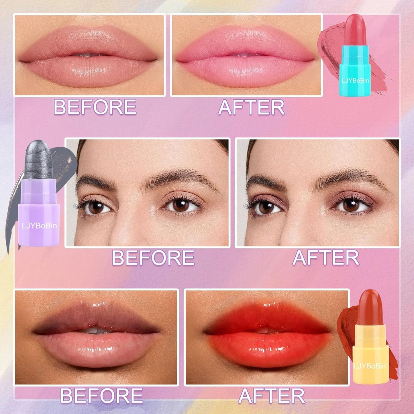 Mini Lipstick & Eyeshadow Stick Set - 16PCS Ultra Matte Color Changing | Long Lasting Waterproof Magic Glitter