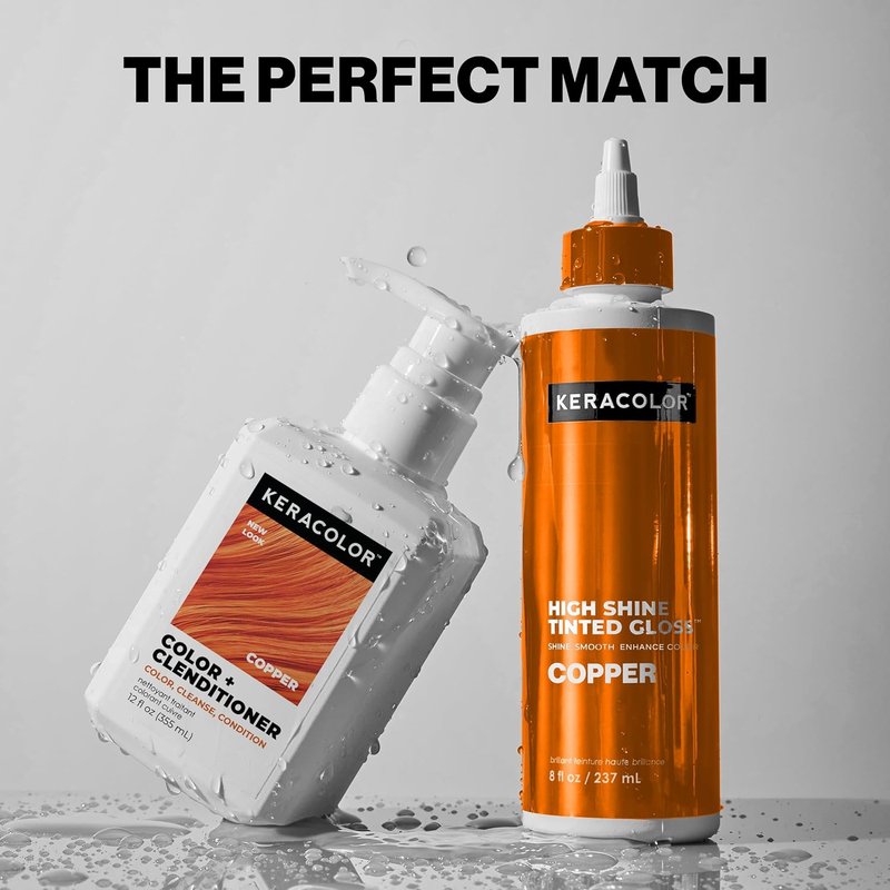 Keracolor High Shine Tinted Hair Gloss - In-Shower Color-Enhancing Treatment | Copper, 8 Fl Oz