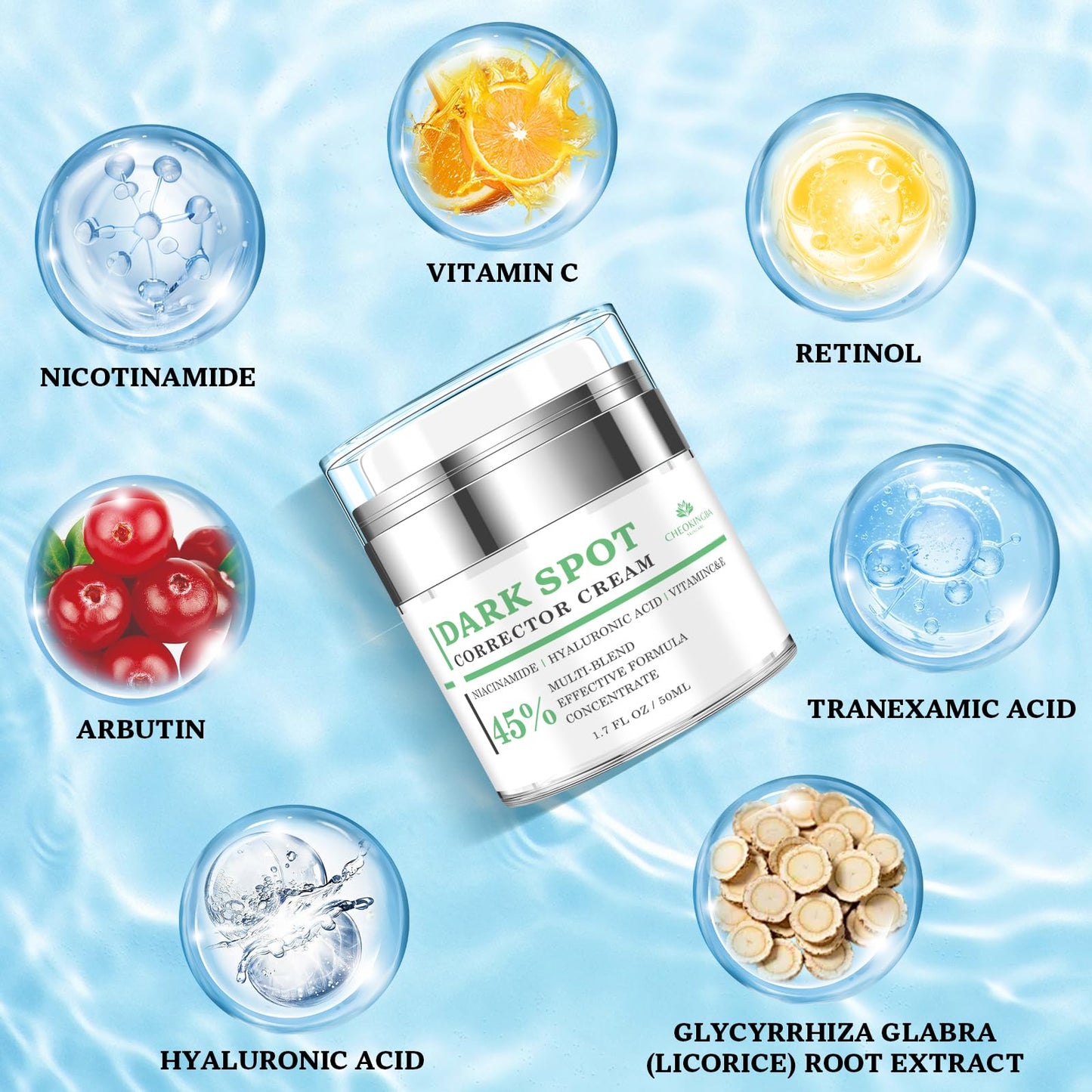 Dark Spot Remover for Face and Body: Dark Spot Corrector Cream, Melasma, Freckle, Sun Spot, Age Spot Remover with Niacinamide and Vitamin C, Advanced Formula for Women and Men (1.7 Fl Oz)