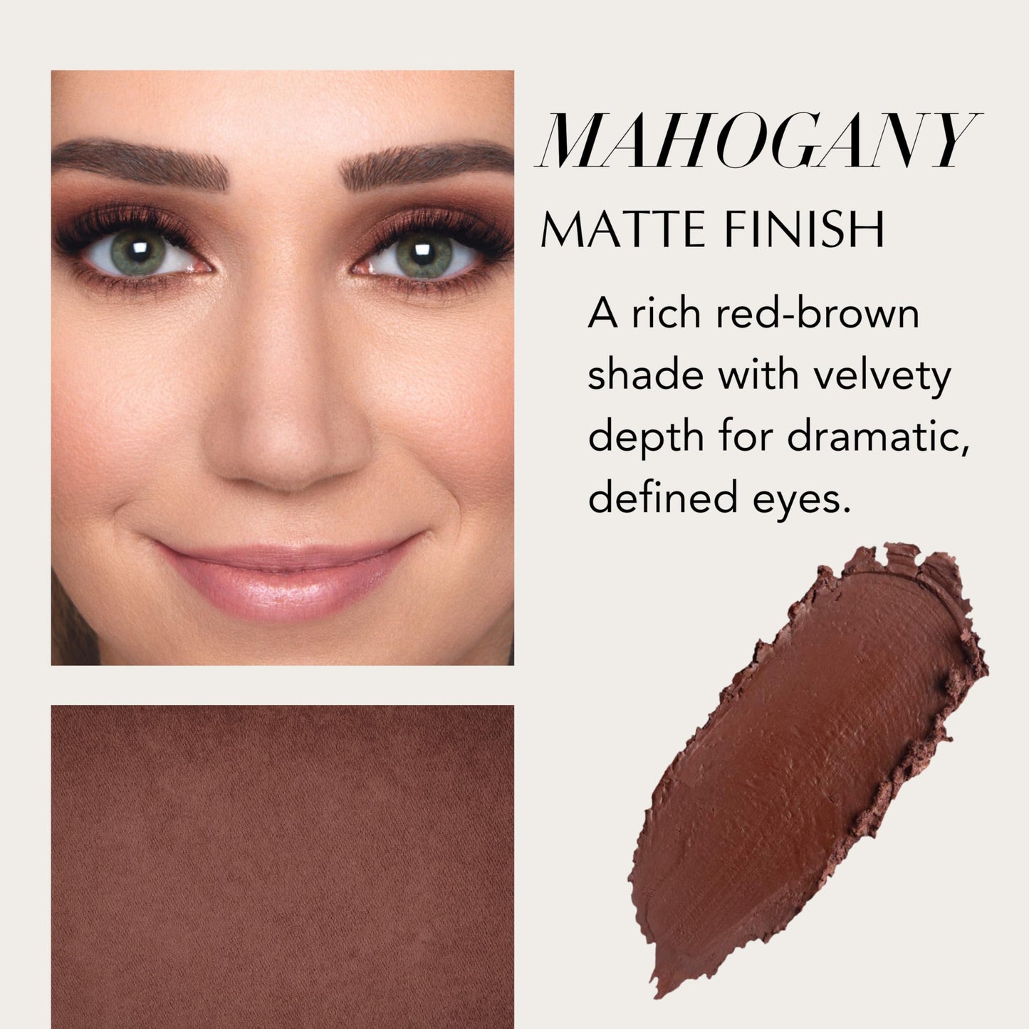 Xtreme Lashes GlideShadow Long Lasting Eyeshadow Stick, Mahogany, Matte Finish, Lightweight Cream to Powder Eye Makeup, No Fallout, Lash Extension Safe, Built-in Sharpener