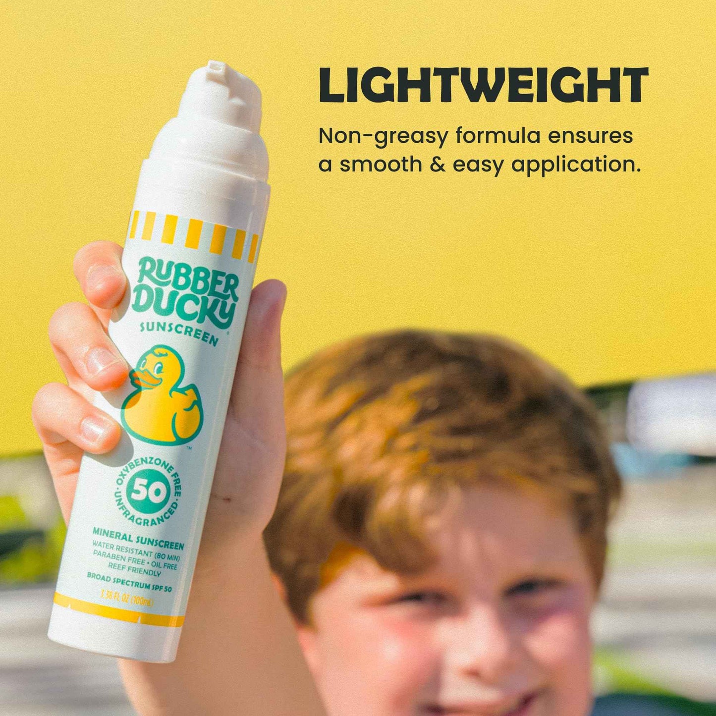 Rubber Ducky - Mineral Sunscreen for Kids - Water Resistant, Vegan, and SPF 50 Sunscreen with Vitamin E for Face and Body - Broad Spectrum, Reef Friendly (Moisturizing Sunblock) - 3.4 Oz