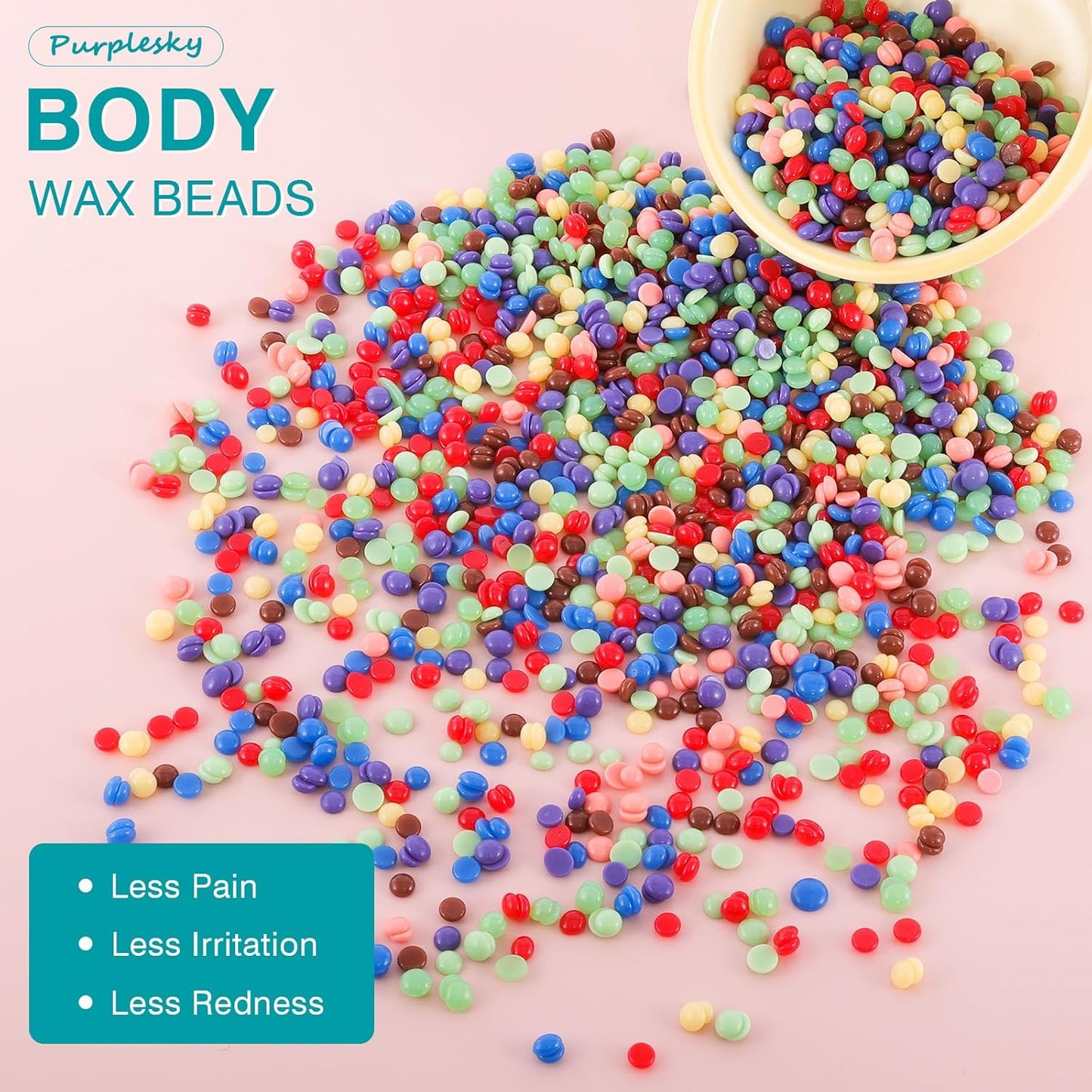 Coarse Hard Wax Beads - 0.6 Lbs for Hair Removal | Sensitive Skin, Brazilian, Leg, Face, Armpit, Strawberry