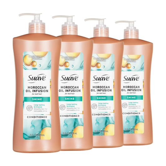 Suave Professionals Shine Conditioner, Moroccan Infusion, 28 Fl Oz (Pack of 4)