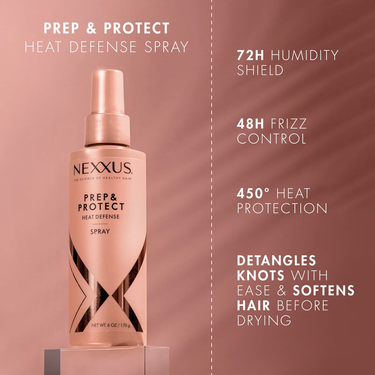 Nexxus Strong Hold Hair Wax 2.33 oz & Thermal Shield Spray Prep & Protect 6 oz Bundle