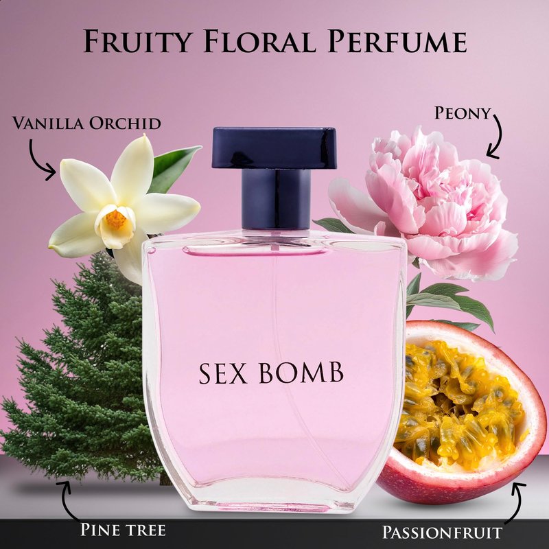 Sx Bomb for Women Eau De Parfum - Blend of Floral & Fruity Accords - Neutral Base Notes of Oakmoss, Musk & Wood - Sweet Everyday Fragrance - Elegant 100ml Bottle - Natural & Paraben Free