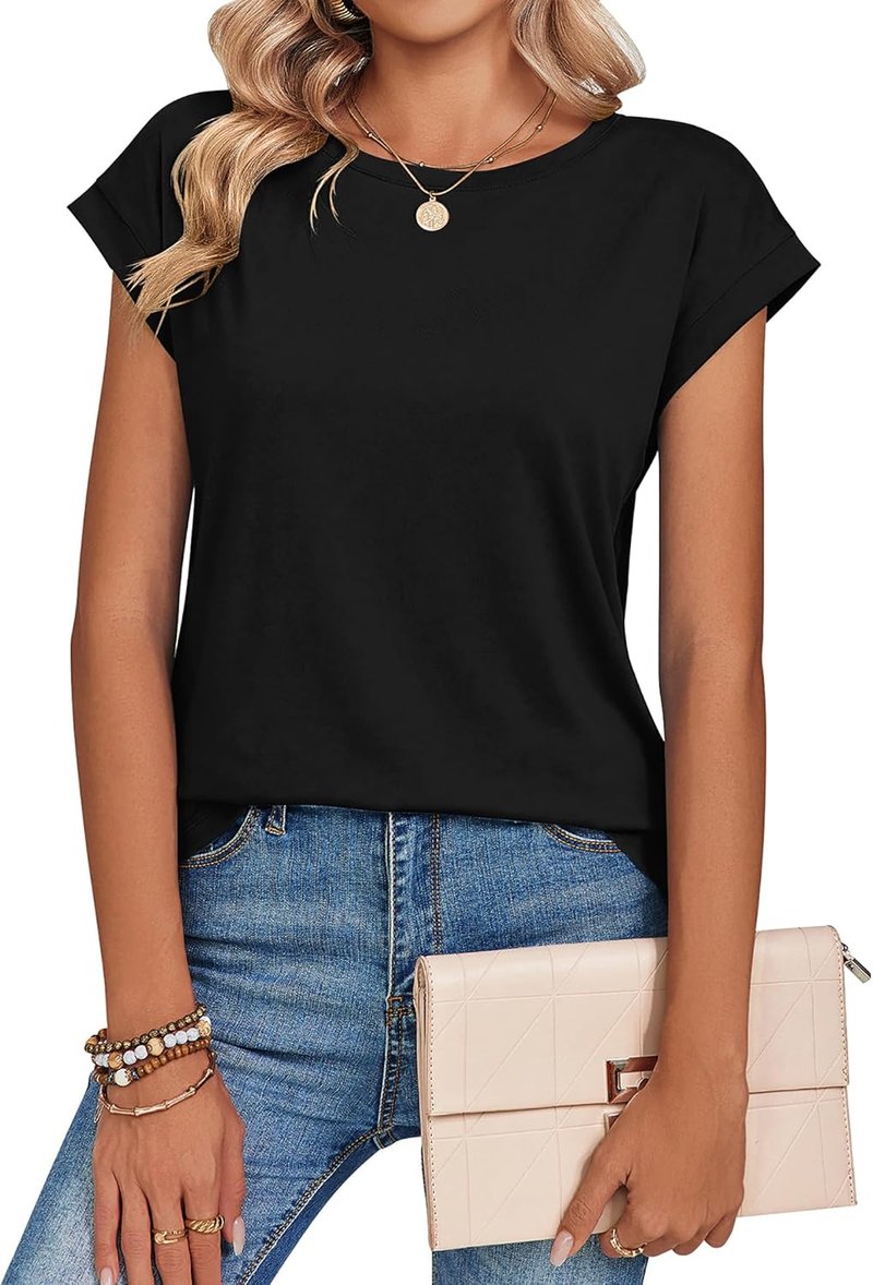 Casual Cap Sleeve T-Shirts for Women - Trendy Spring Fashion Tops | Dressy Summer Outfits