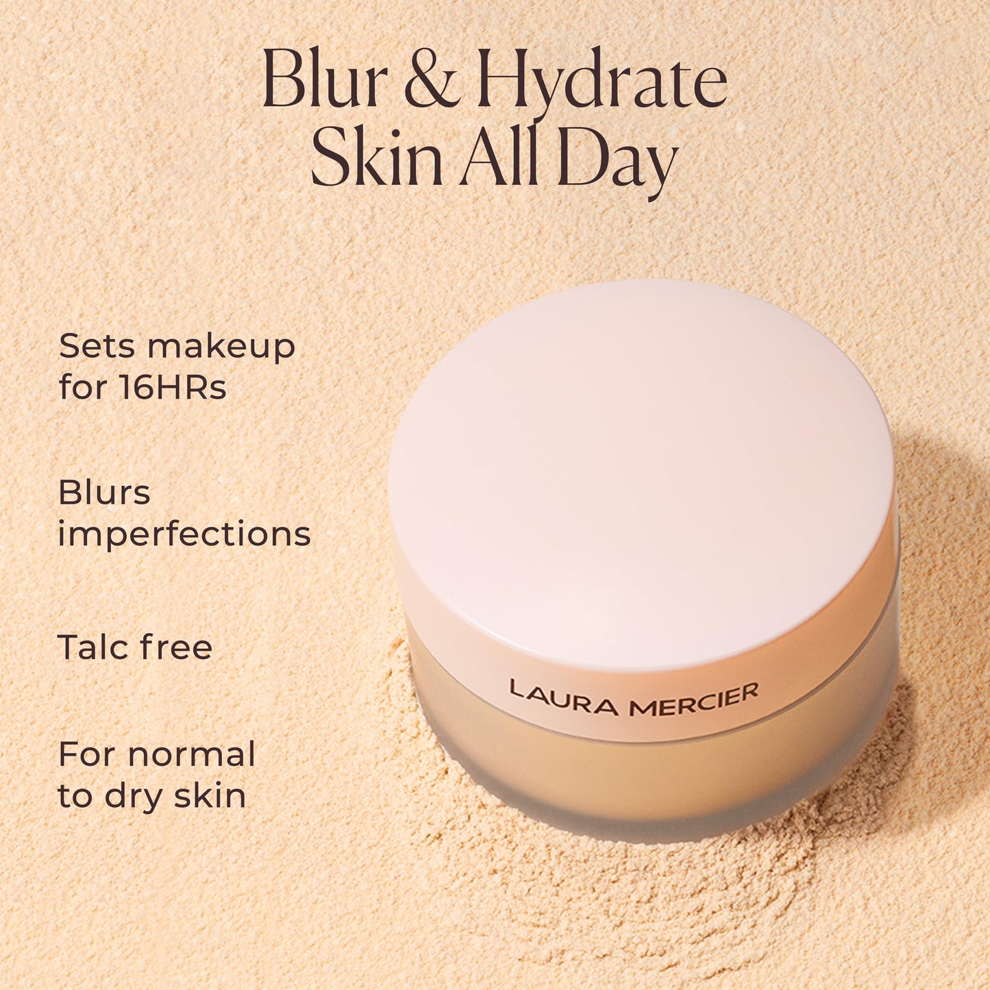 Laura Mercier Translucent Loose Talc-Free Setting Powder Ultra-Blur, Medium Deep to Deep Skin Tones, Translucent Medium Deep