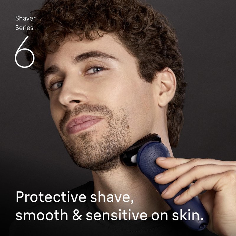 Braun Electric Razor for Men Series 6 with Precision Trimmer, Extra Shaver Head, 4-in-1 Clean & Charge Center, Travel Case, S6 6177ps