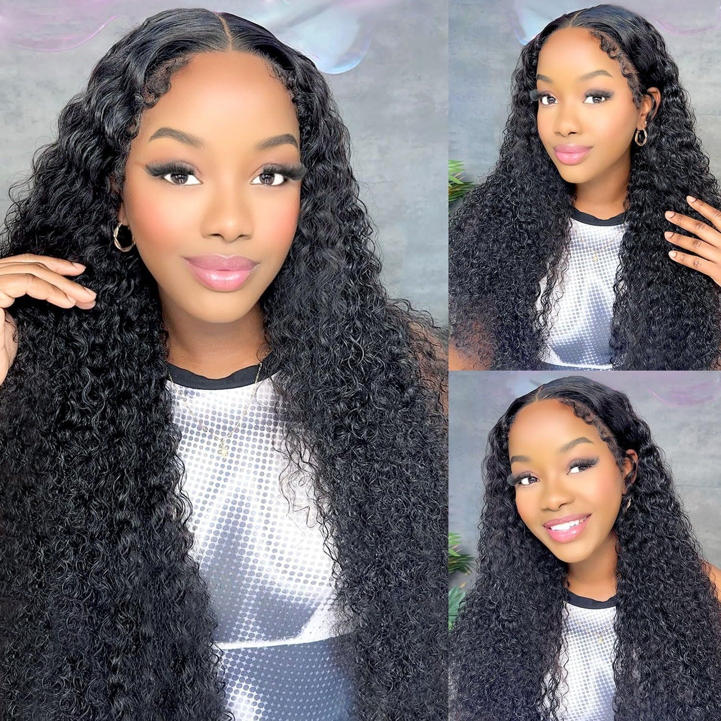 Deep Wave Human Hair Bundles 16 Inch Deep Wave Bundles 100% Unprocessed Brazilian Virgin Hair 1 Bundles Curly Bundles Hair Extensions Real Human Hair Wavy Quick Weave Bundles Natural Black
