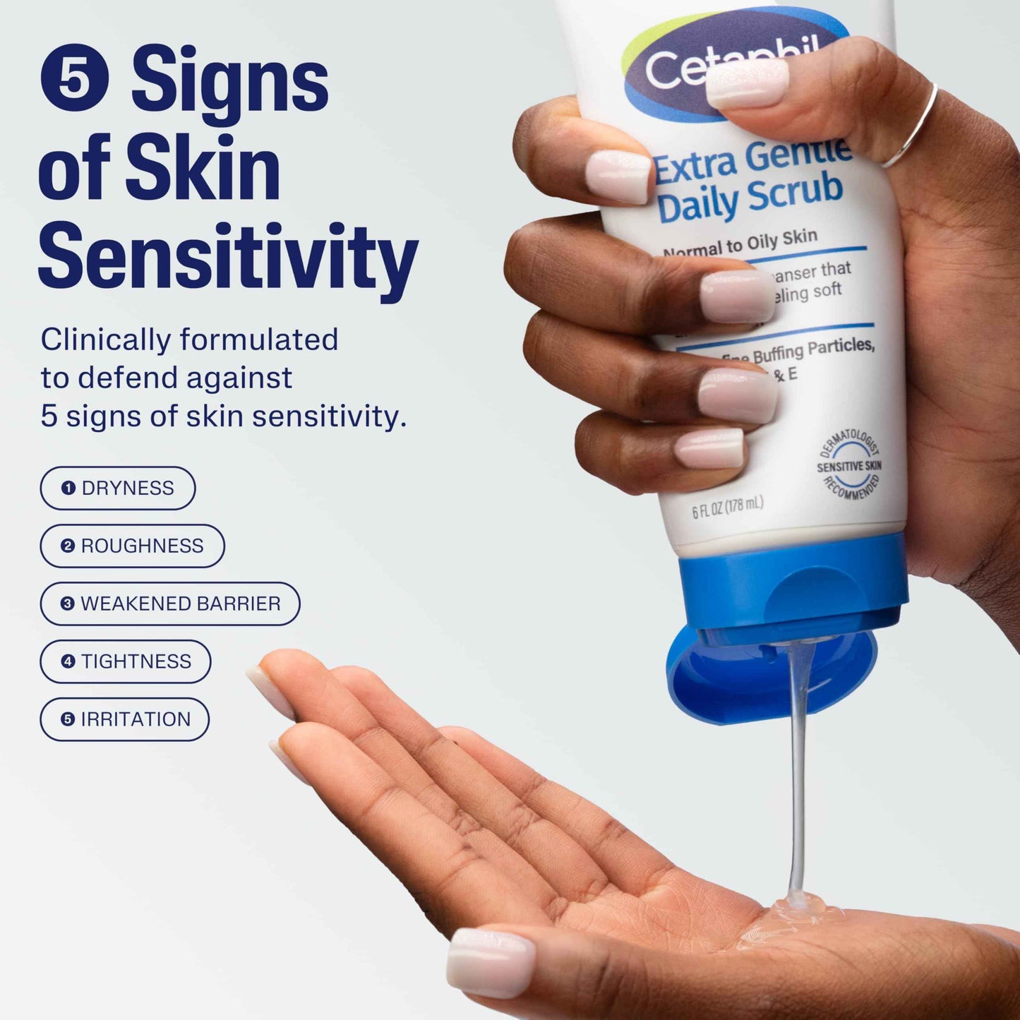 Cetaphil Exfoliating Face Wash, Extra Gentle Daily Face Scrub, Gently Exfoliates & Cleanses, For All Skin Types, Non-Irritating & Hypoallergenic, Suitable For Sensitive Skin, 6 Fl Oz, Pack of 2