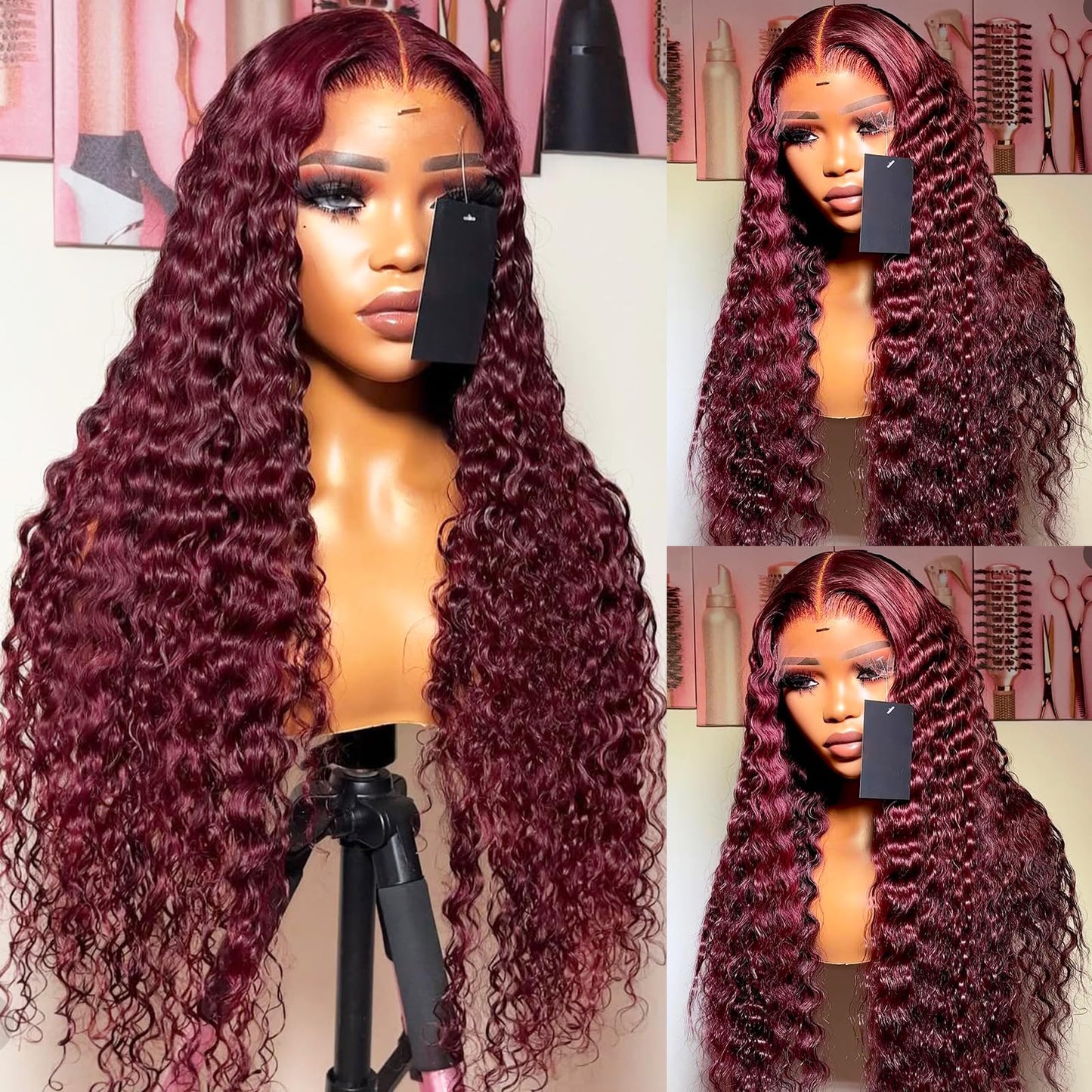 ANDRIA 13X4 HD Lace Front Wigs Straight Hair Glueless Lace Wigs 200% Density Blonde and Red Long Straight Natural Wig Pre Plucked Lace Frontal Wigs With Baby Hair For Black Women 32 Inches