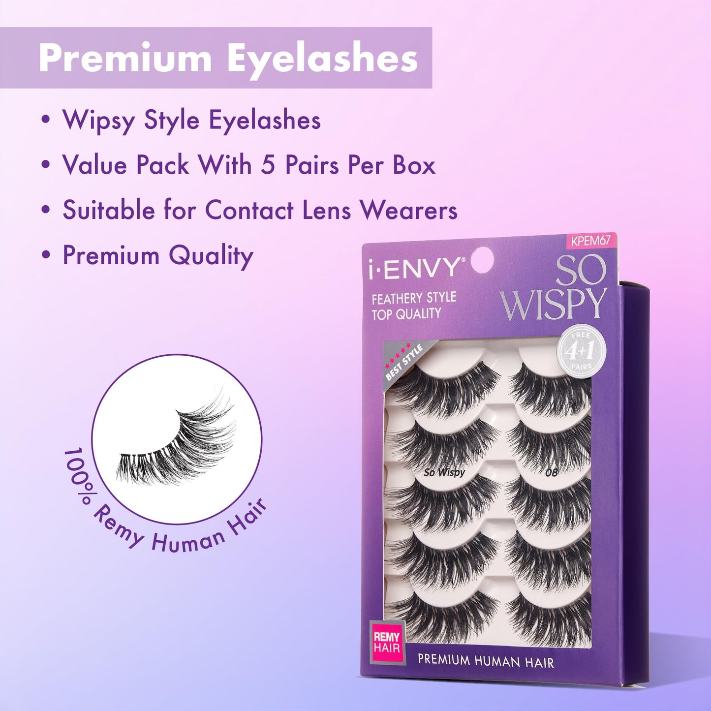 i•ENVY 10 Pairs So Wispy False Lashes (2 Pack), Premium Quality 100% Human Hair, Fluffy Feathered Eyelashes with Volume & Curl, Natural Look, Lightweight, Comfortable, Reusable for Everyday Wear