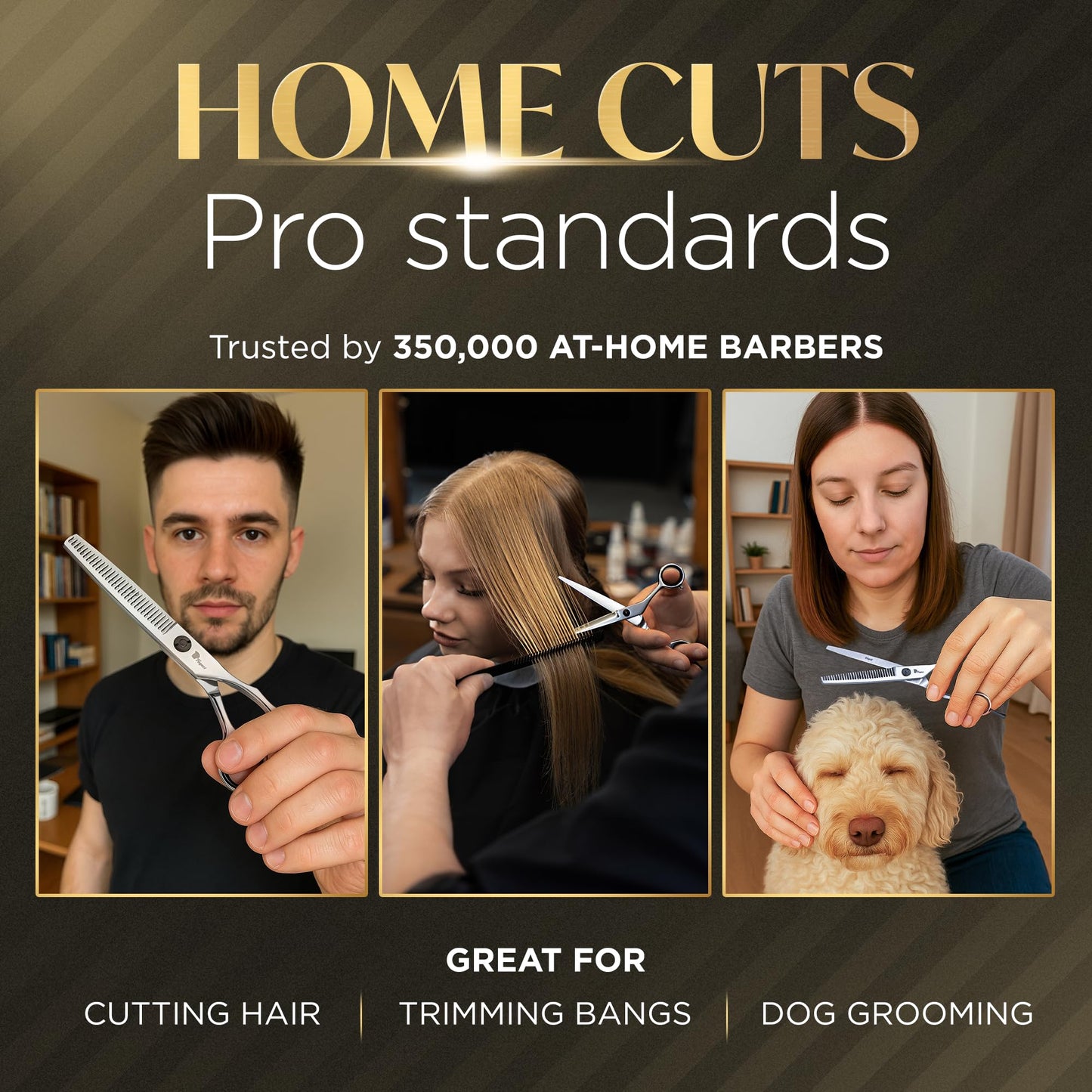 Fagaci Hair Cutting Scissors Set 6" Razor-Sharp, Professional Hair Scissors with Precise Cut and No Snag, Thinning Shears for Haircutting, Lasting Sharpness and Durable Steel Haircut Barber Shears