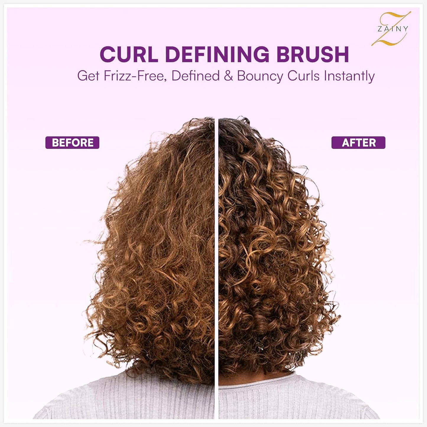 Curly Hair Brush Set - 2PC Defining Brush & Styling Comb for Wavy & Curly Hair | Ideal for Women, Kids & Men