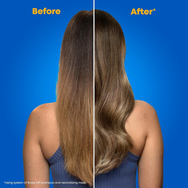 Matrix Brass Off Blue Hair Mask - Neutralizes Brassy Tones for Color-Treated Brunettes & Dark Blondes | 8.5 oz