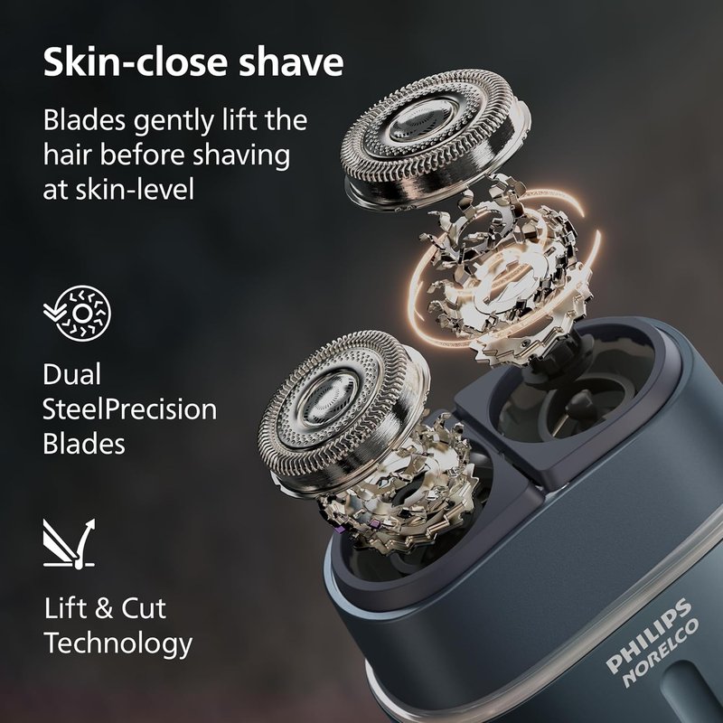 Philips Norelco Shaver 700 Series - Electric Shaver with Lift & Cut System, Dual Steel Blades | Wet & Dry, Travel Case, Model S794/94