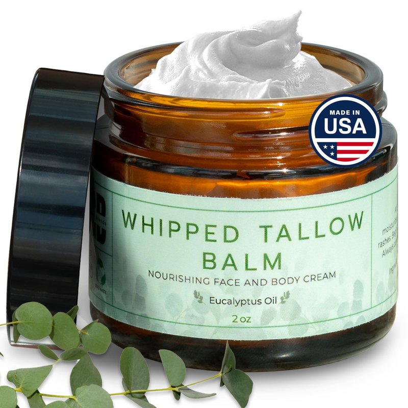 Really Good Blends Whipped Tallow Balm (Eucalyptus), Organic Body Butter Cream, Grass Fed Beef Tallow for Skin Moisturizer, All Natural Lotion, 2 oz