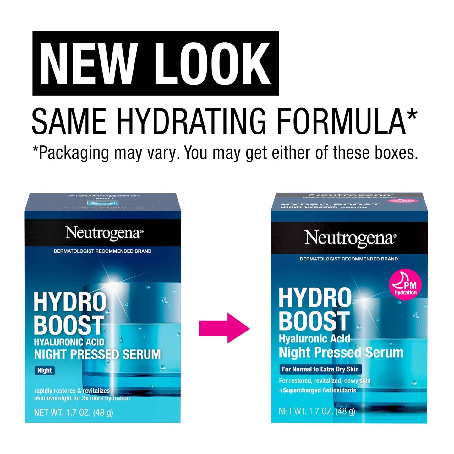 Neutrogena, Hydro Boost Night Pressed Serum with Hyaluronic Acid, 1.7 Ounce