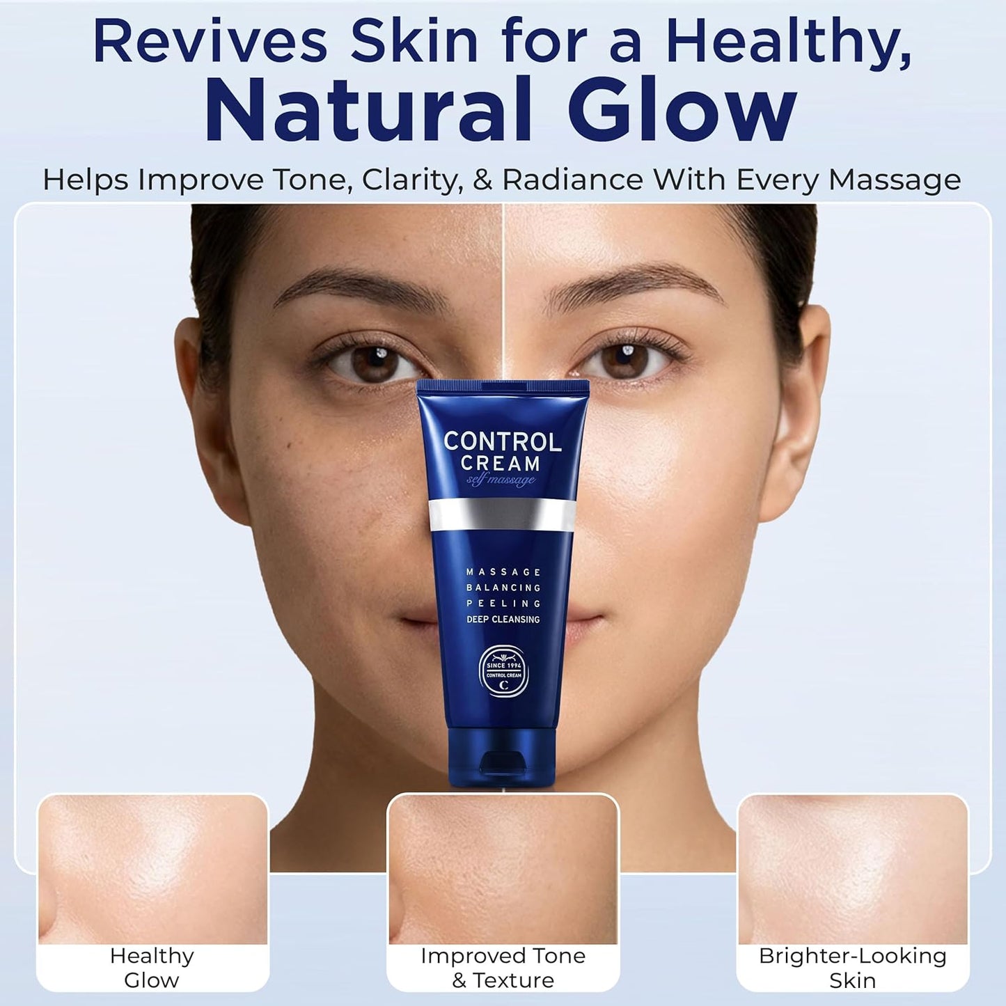 Korean Face & Body Control Cream - Gentle Exfoliation, Deep Hydration, Smooth Skin | 5.07 oz