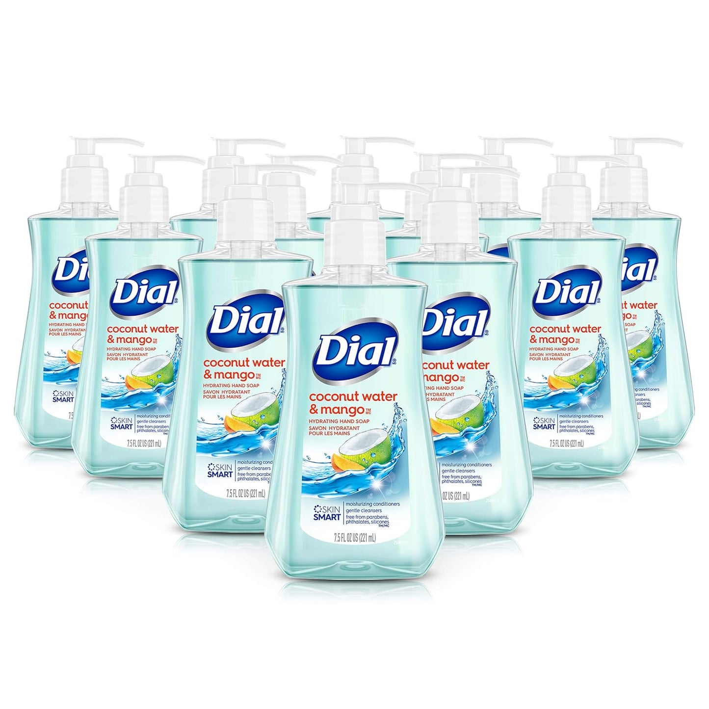 Dial Liquid Hand Soap - Coconut Water & Mango, 7.5oz | Pack of 12