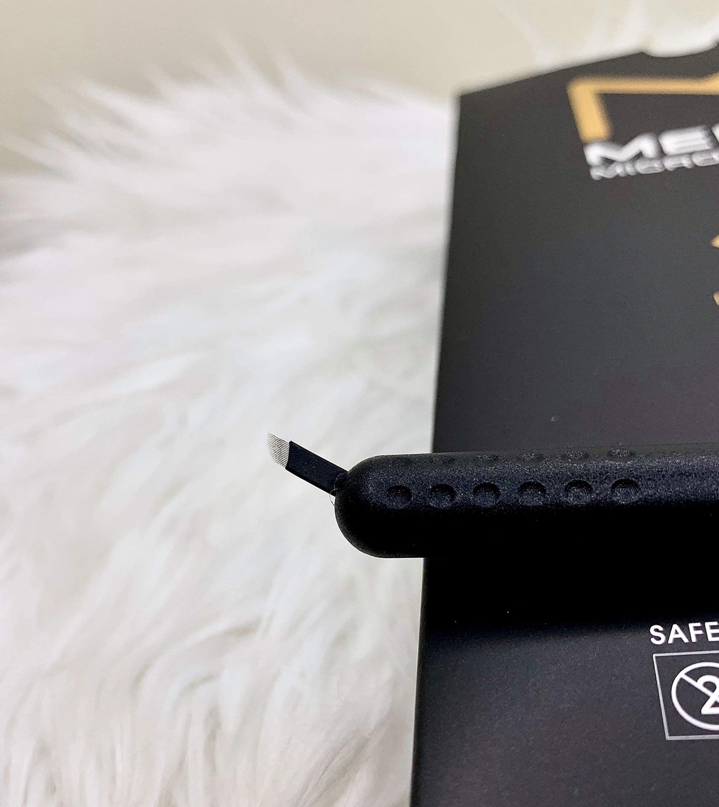 PACK OF 10 - Mellie Microblading Disposable Microblading Pen with Pigment Sponge Disposable Tool For Creating Eyebrows Microblading Supplies (Black, C14 .18mm)