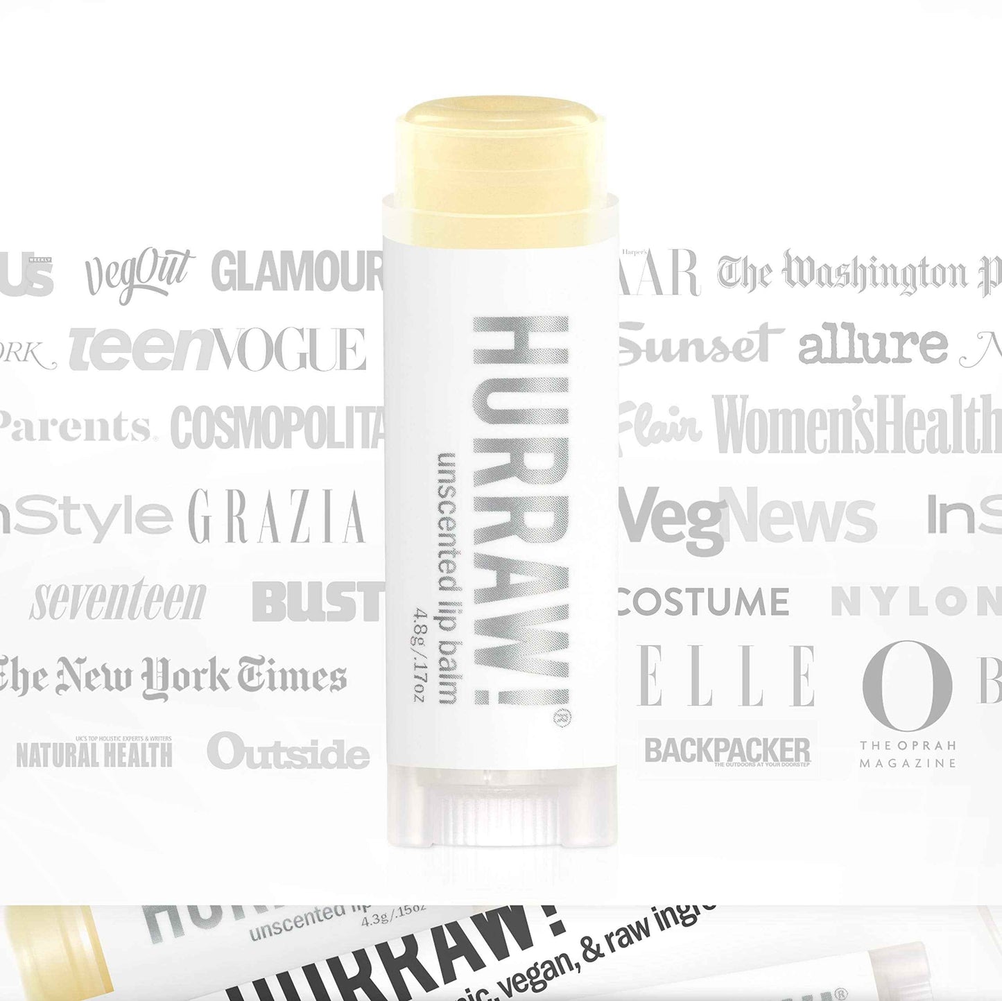 Hurraw! Unscented Lip Balm, 3 Pack: Organic, Certified Vegan, Cruelty and Gluten Free. Non-GMO, 100% Natural Ingredients. Bee, Shea, Soy and Palm Free. Made in USA