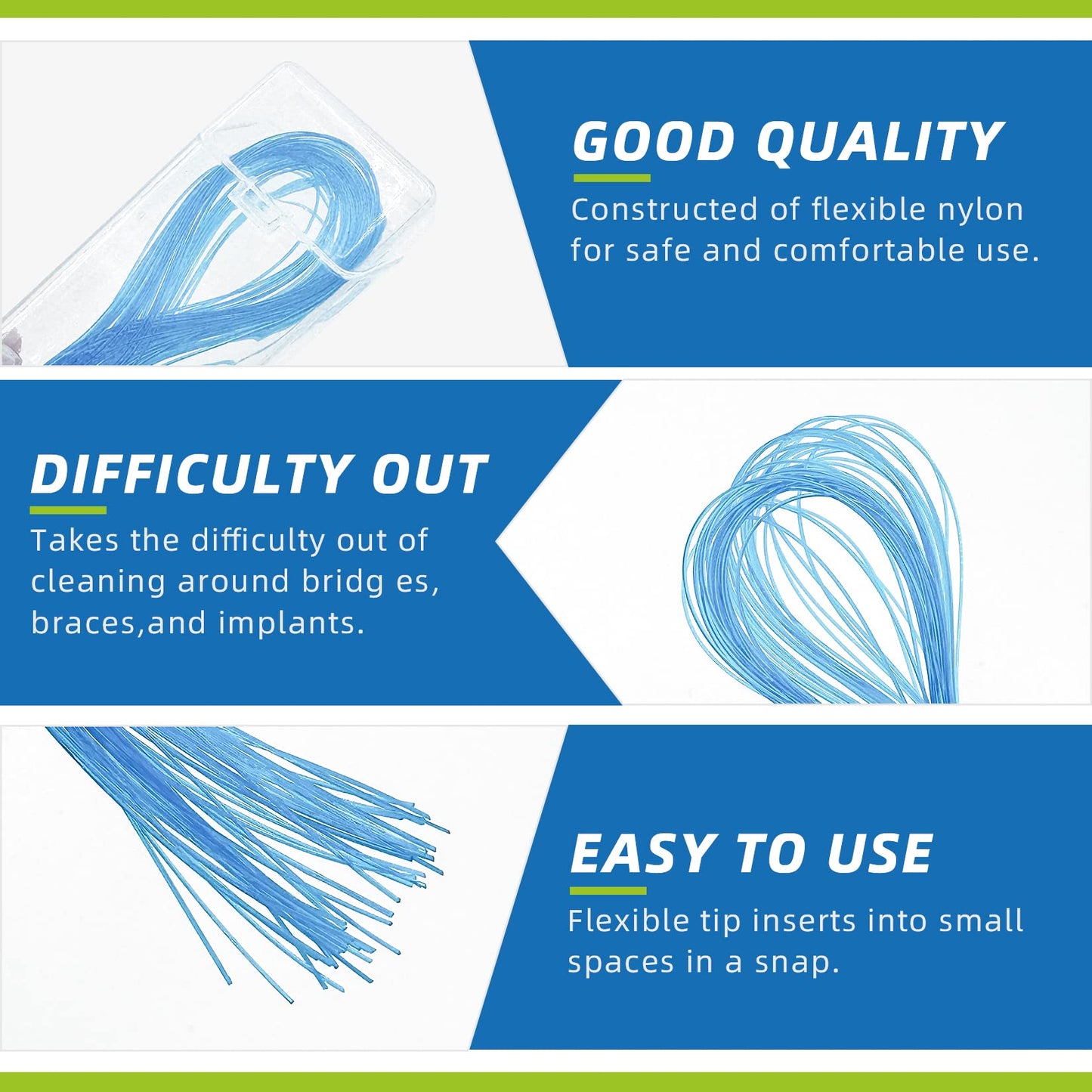 RioRand Floss Threaders, Essential Tool for Maintaining Oral Health with Braces, Bridges, and Implants 200Count (Pack of 4)