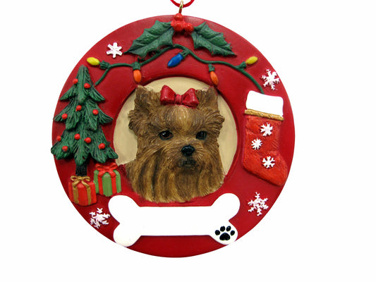E&S Pets Yorkie Yorkshire Terrier Personalized Christmas Ornament