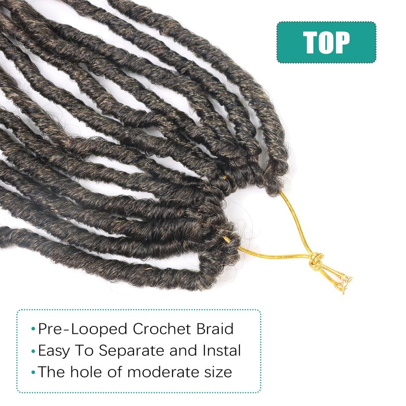 Faux Locs Crochet Hair 14 Inch Pre Looped Goddess Locs Crochet Hair 8 Packs Short Soft Faux Locs Crochet Hair Deep Wave Crochet Hair with Curly Ends Hair Extensions (14 Inch, T27)