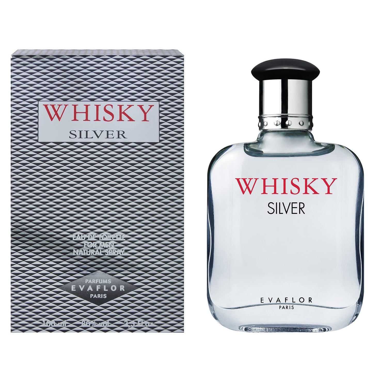WHISKY SILVER Eau de Toilette for Men – Magnetic and Unique Scent with Verbena, Violet and Marine Notes – For the Unforgettable Man – Made in France by EVAFLORPARIS – 3.4 Fl Oz
