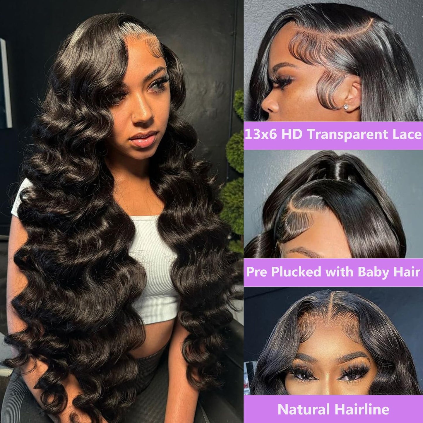 22 Inch Body Wave Lace Front Wig - 200 Density Human Hair, HD Lace, Pre-Plucked Frontal with Baby Hair