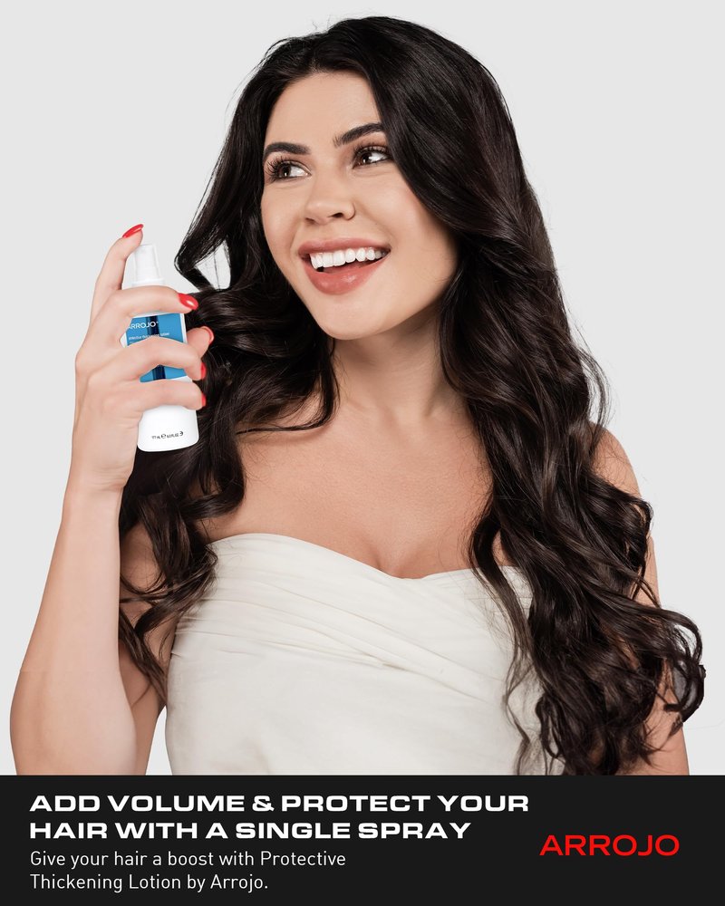Arrojo Protective Thickening Lotion – Heat Protectant & Blow Dry Spray for All Hair Types – Sulfate & Paraben-Free, Anti Frizz & UV Protection, 6 fl. oz.