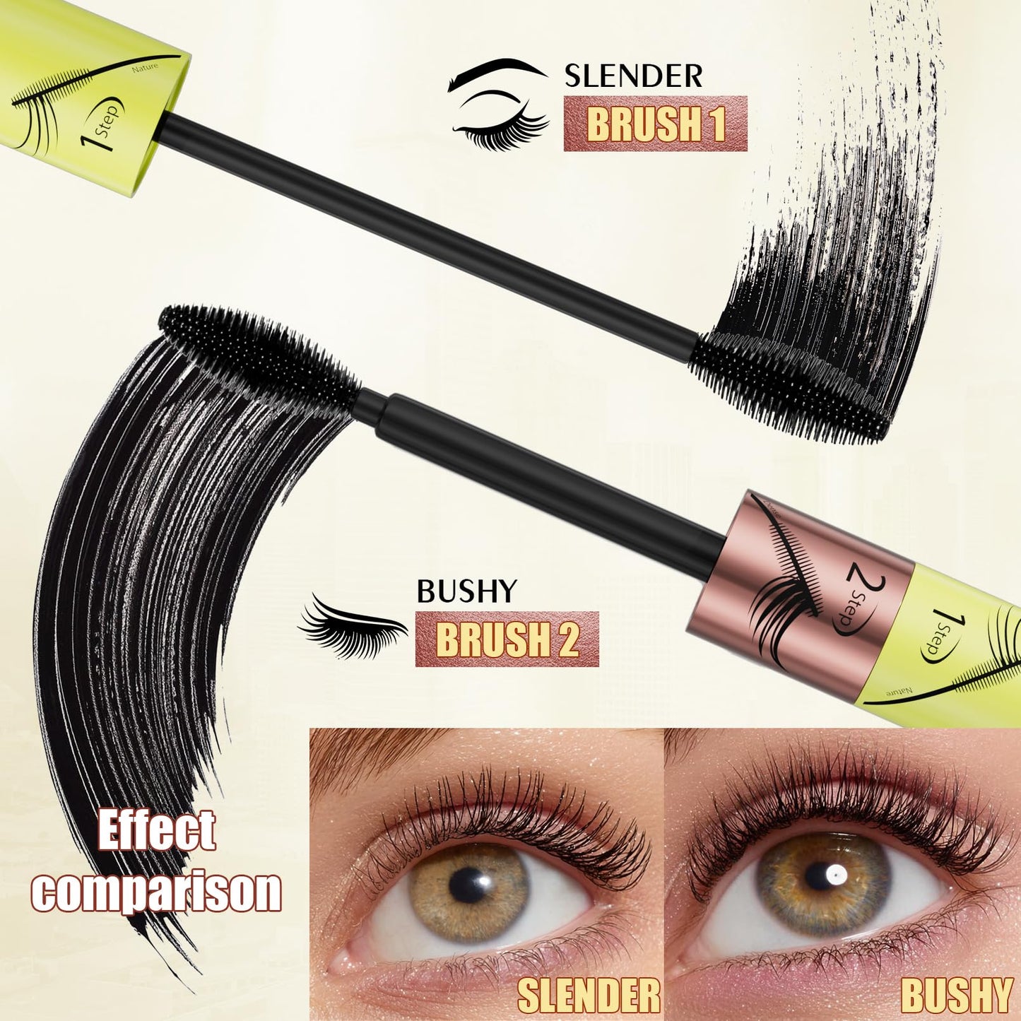 Black Tubing Mascara for Volume and Length - Waterproof, Washable, No Smudge, Full and Soft Formula with Prime Lash Care(Black*1)