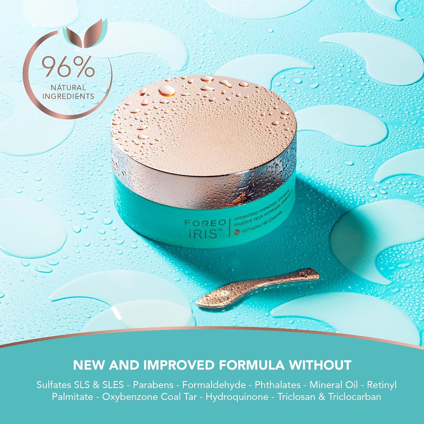**FOREO IRIS Hydrogel Eye Mask - Dark Circle Treatment for All Skin Types | 60 Hydrating Under Eye Patches**