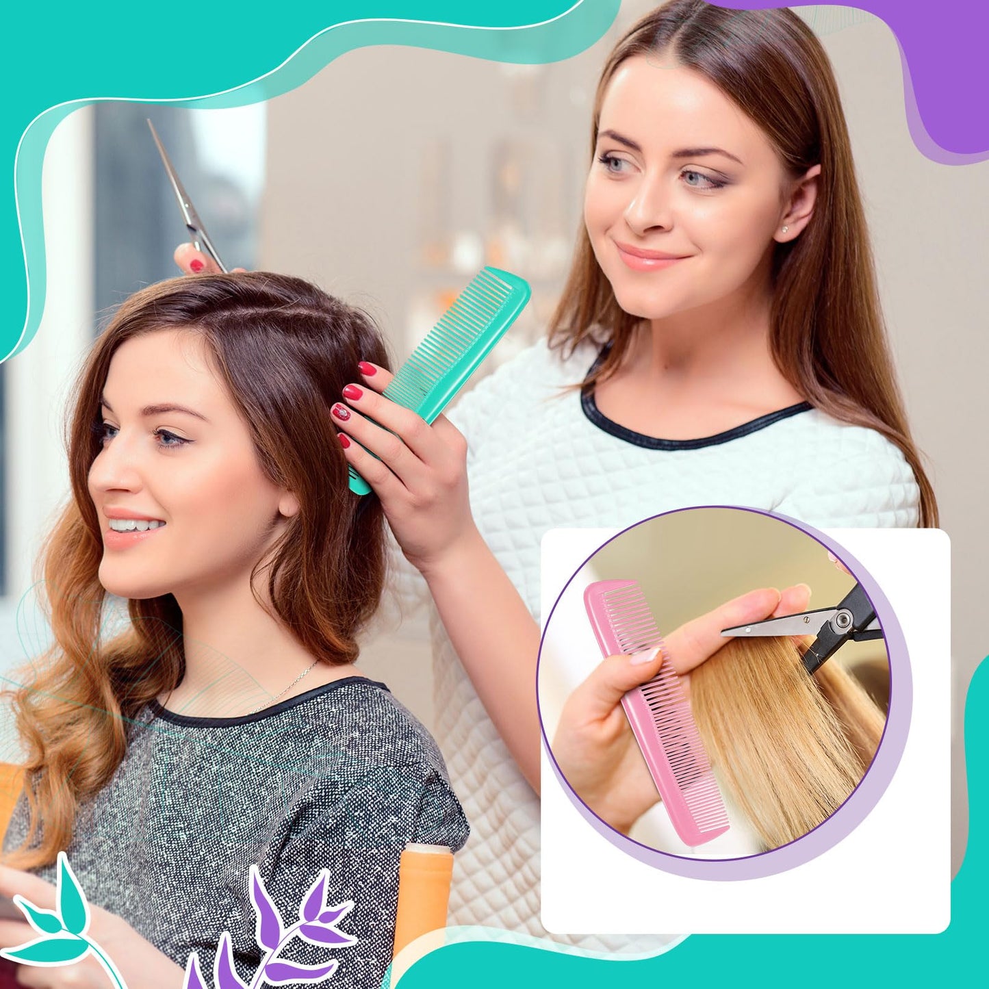 SiliFine 72 Pcs Bulk Hair Brushes Combs Set for Homeless Individually Wrapped Hairbrushes Bulk Curly Thick Long Smoothing Detangling Hairbrushes for Women Hotel Homeless Nursing Charity (Multicolor)