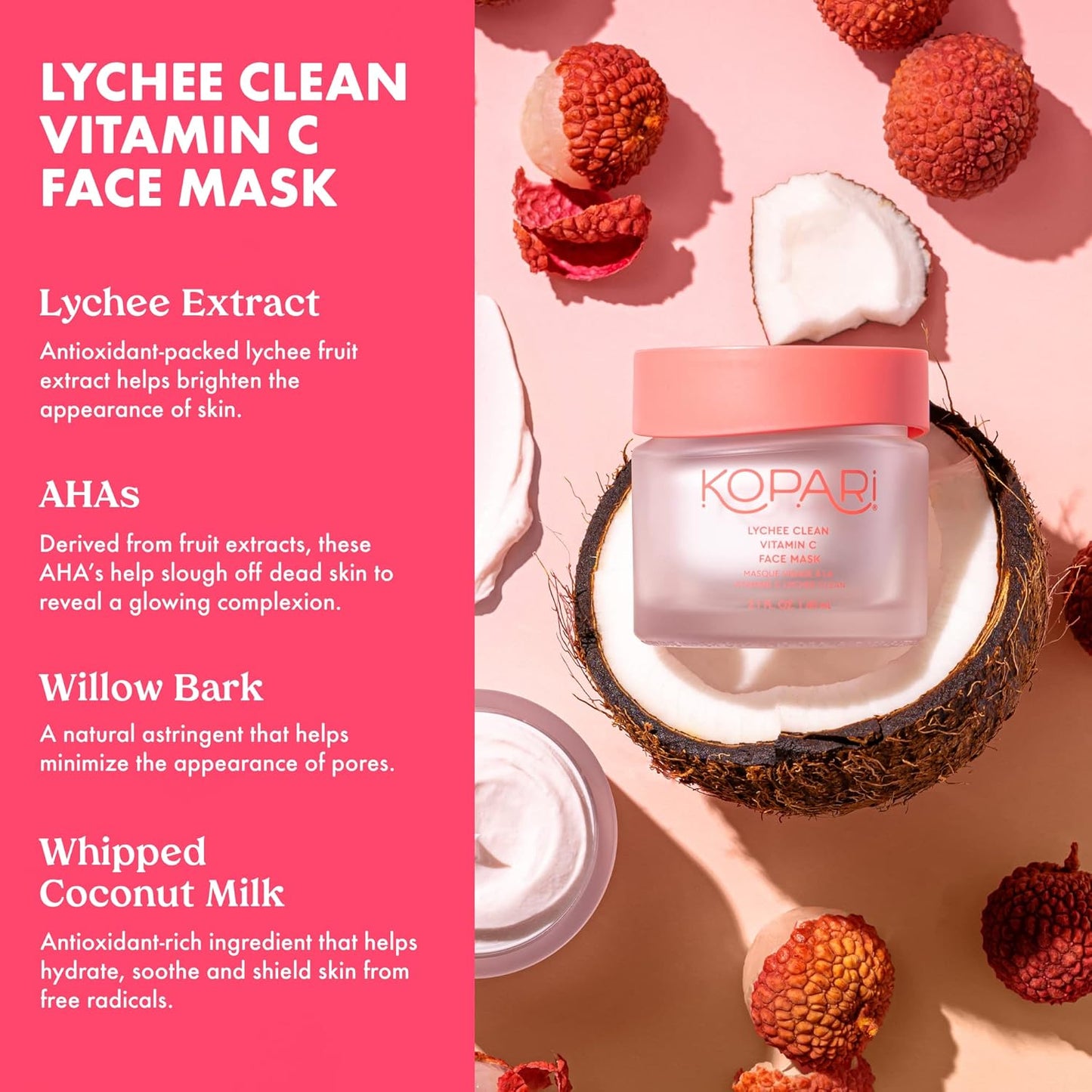 Kopari Vitamin C Face Mask - Brightening & Hydrating for Dull Skin | 2.1 fl Oz